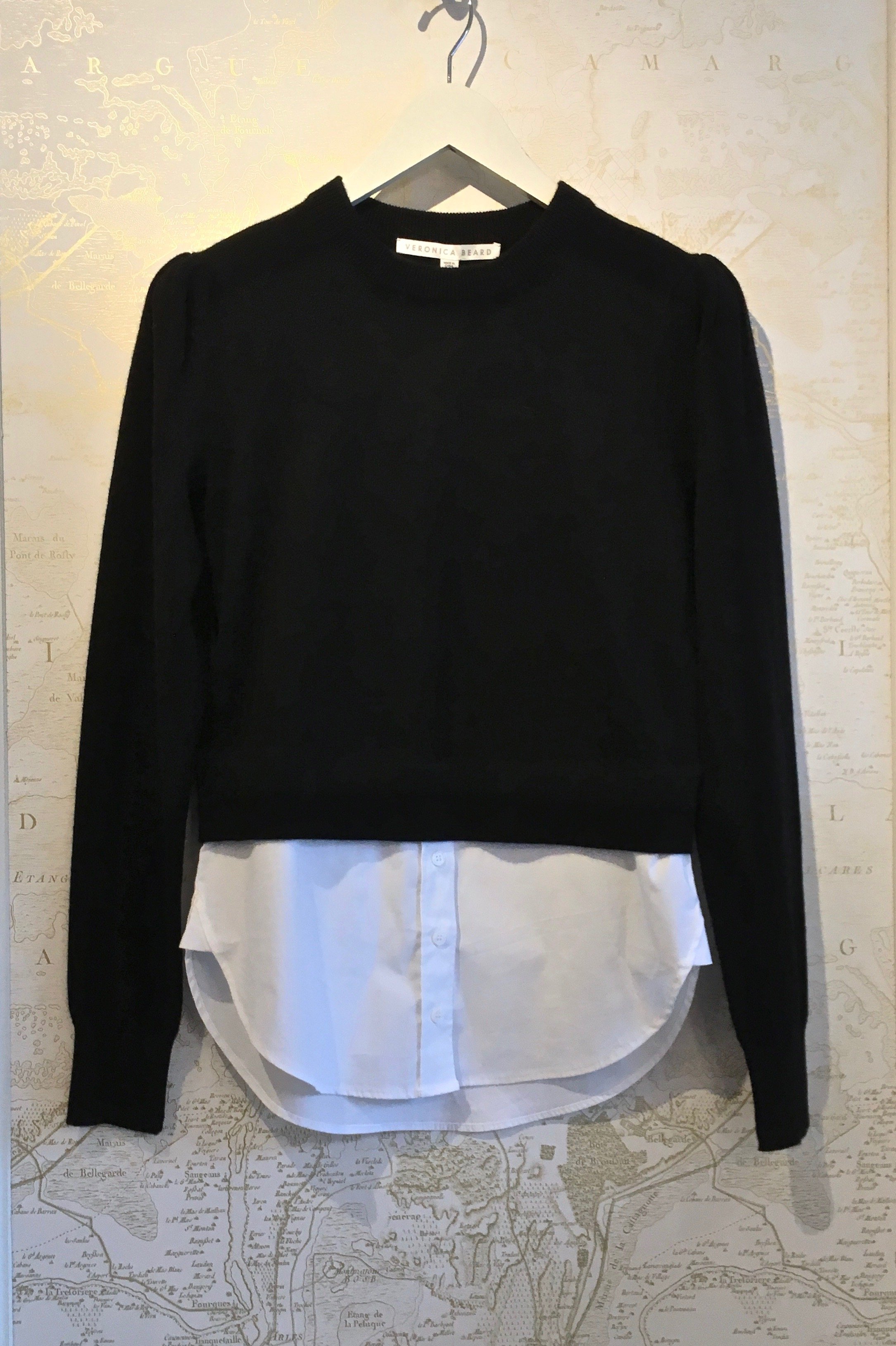 Veronica Beard 'Jensen' Puff Sleeve Sweater with Blouse Bottom - Main Image