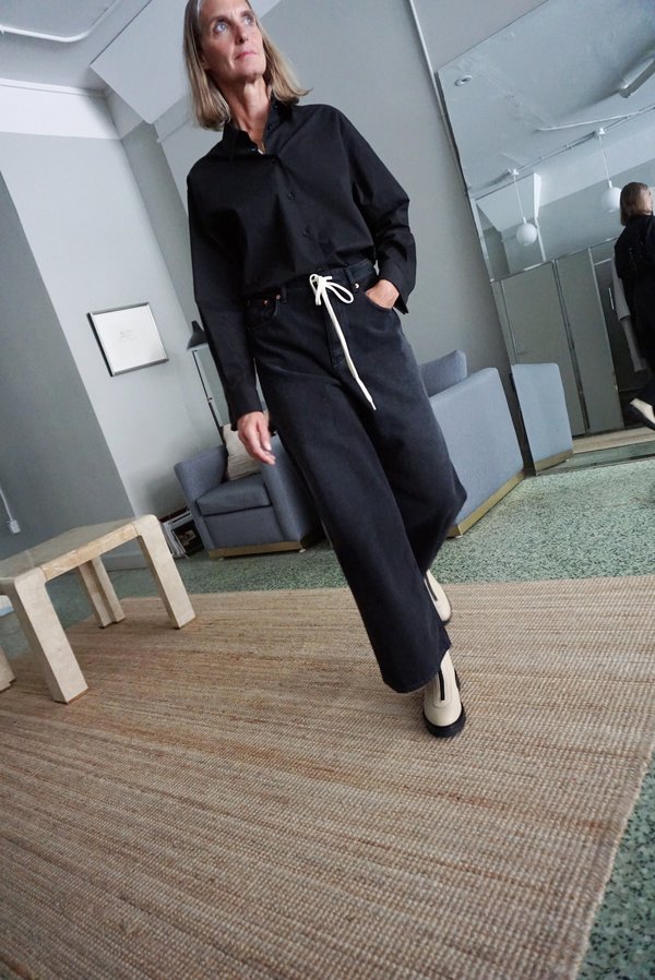 MM6 Maison Margiela Drawstring Jean - Black | Garmentory