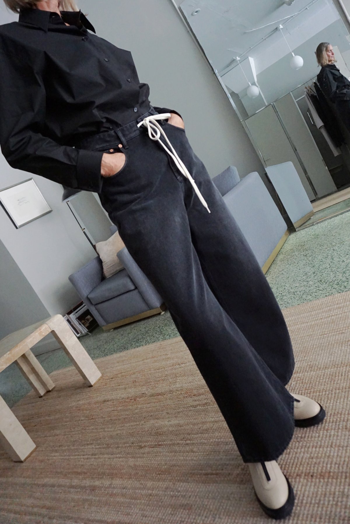 パンツ MM6 MAISON MARGIELA Drawstring pants Black MM6 Maison Margiela Drawstring Jean - Black | Garmentory