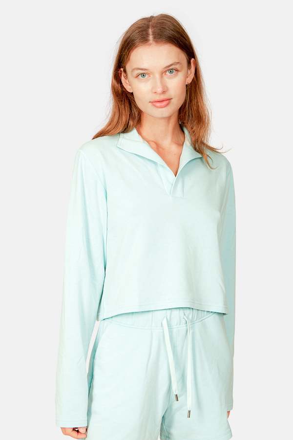 Blue&Cream Charlie Cropped Pop Collar - Seaglass