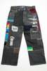 JUNYA WATANABE MAN cotton selvedge denim garment treated x multi fabrics mix Pants - Black X MIX - Thumbnail 1