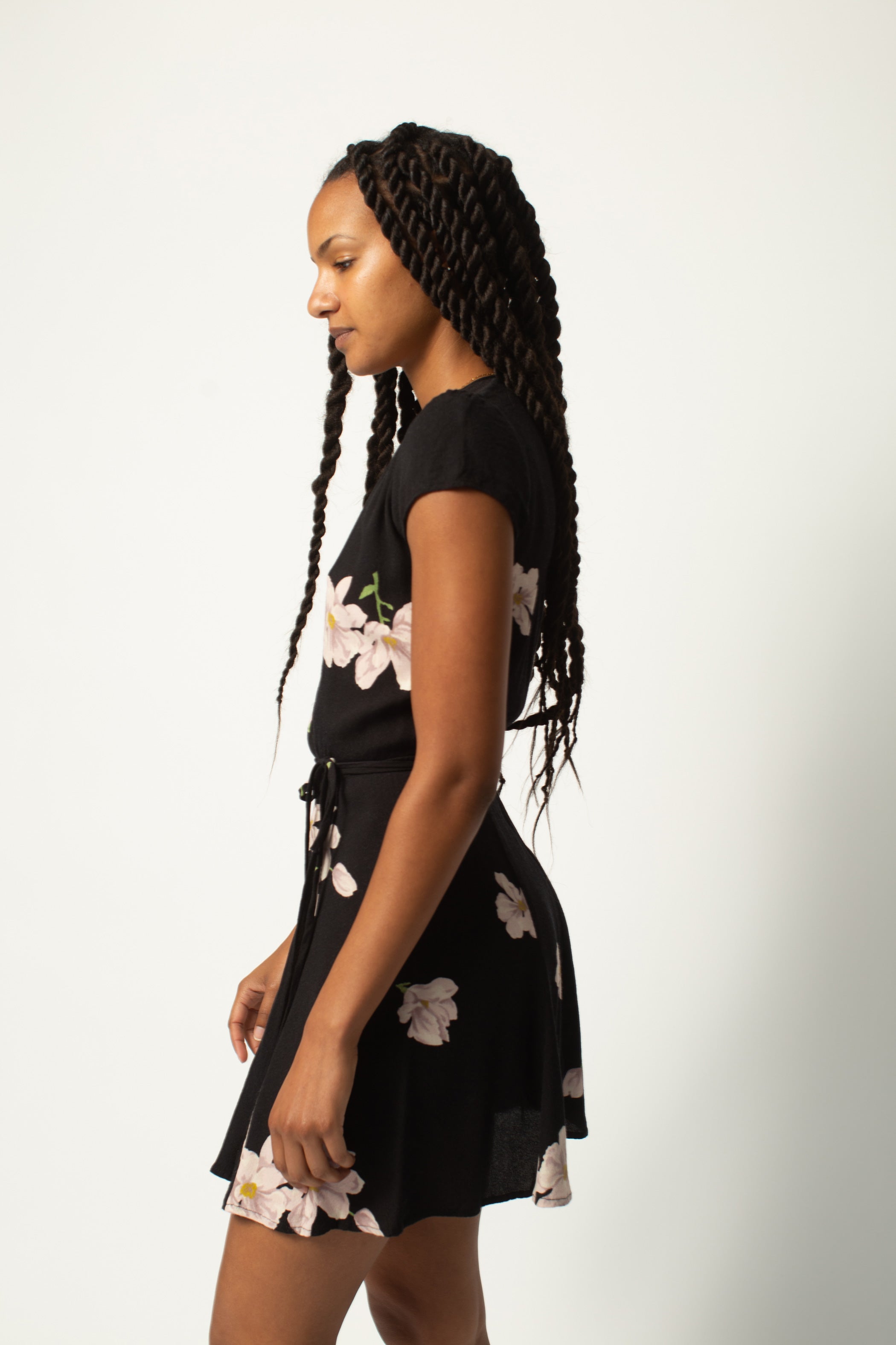 The Loop Reformation Floral Mini Wrap Dress | Garmentory