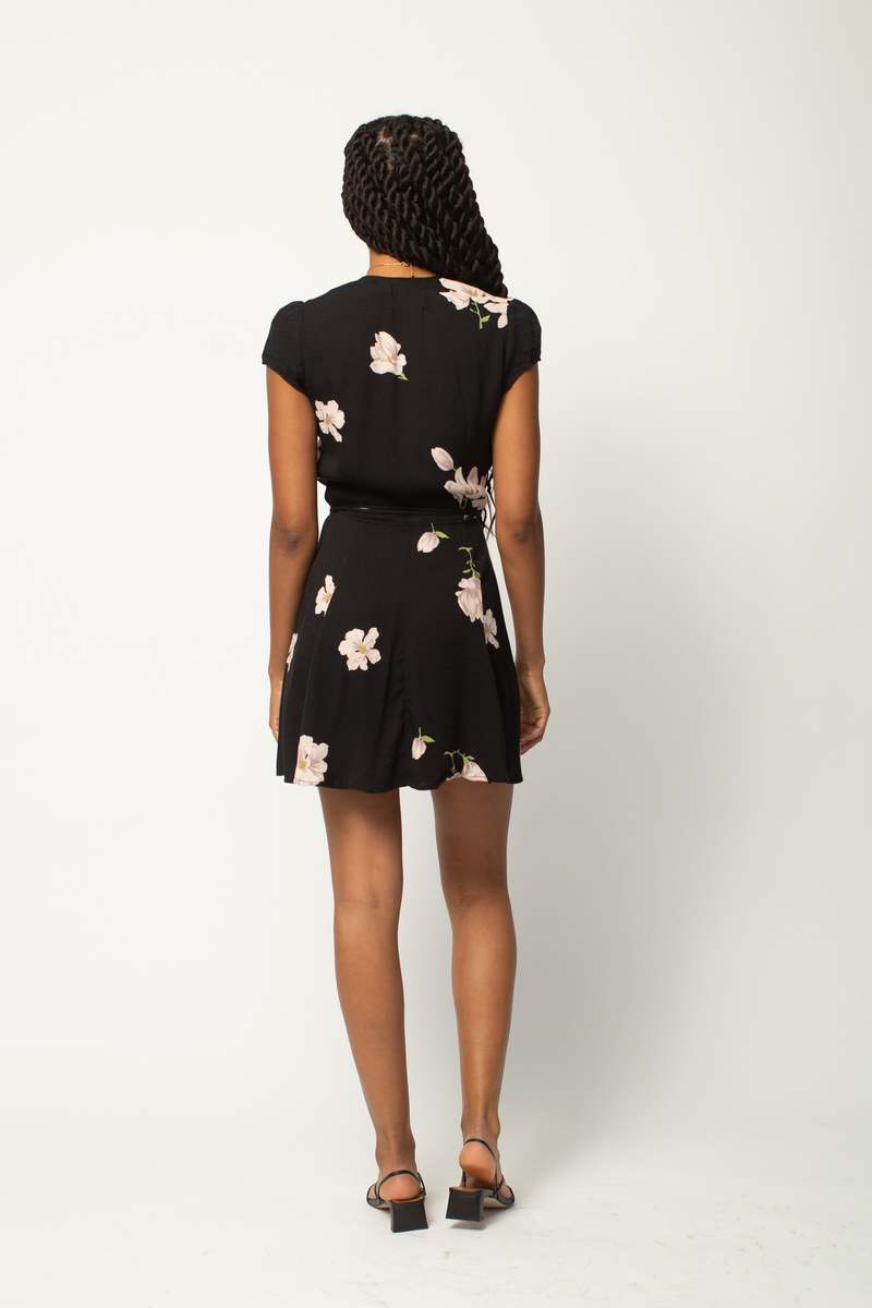 The Loop Reformation Floral Mini Wrap Dress | Garmentory
