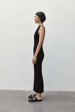 st agni ribbed knit and poplin maxi dress ST. AGNI Ribbed-knit And Poplin Maxi Dress