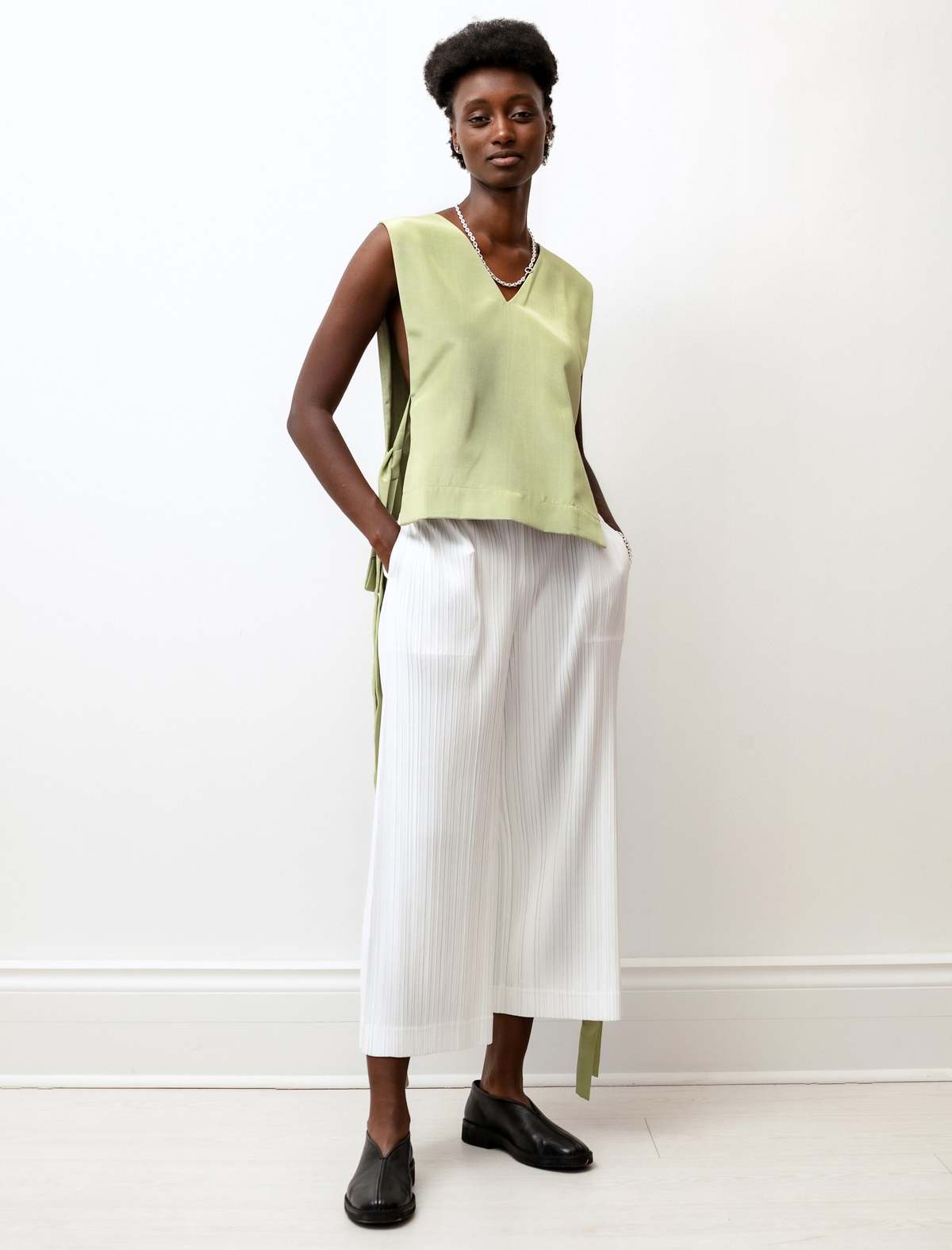 Pleats Please by Issey Miyake Opaque Bottoms Pants - Off White 
