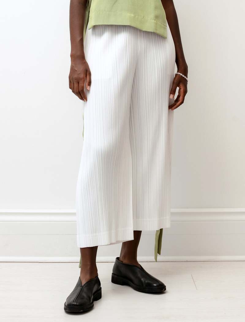 Pleats Please by Issey Miyake Opaque Bottoms Pants - Off White 