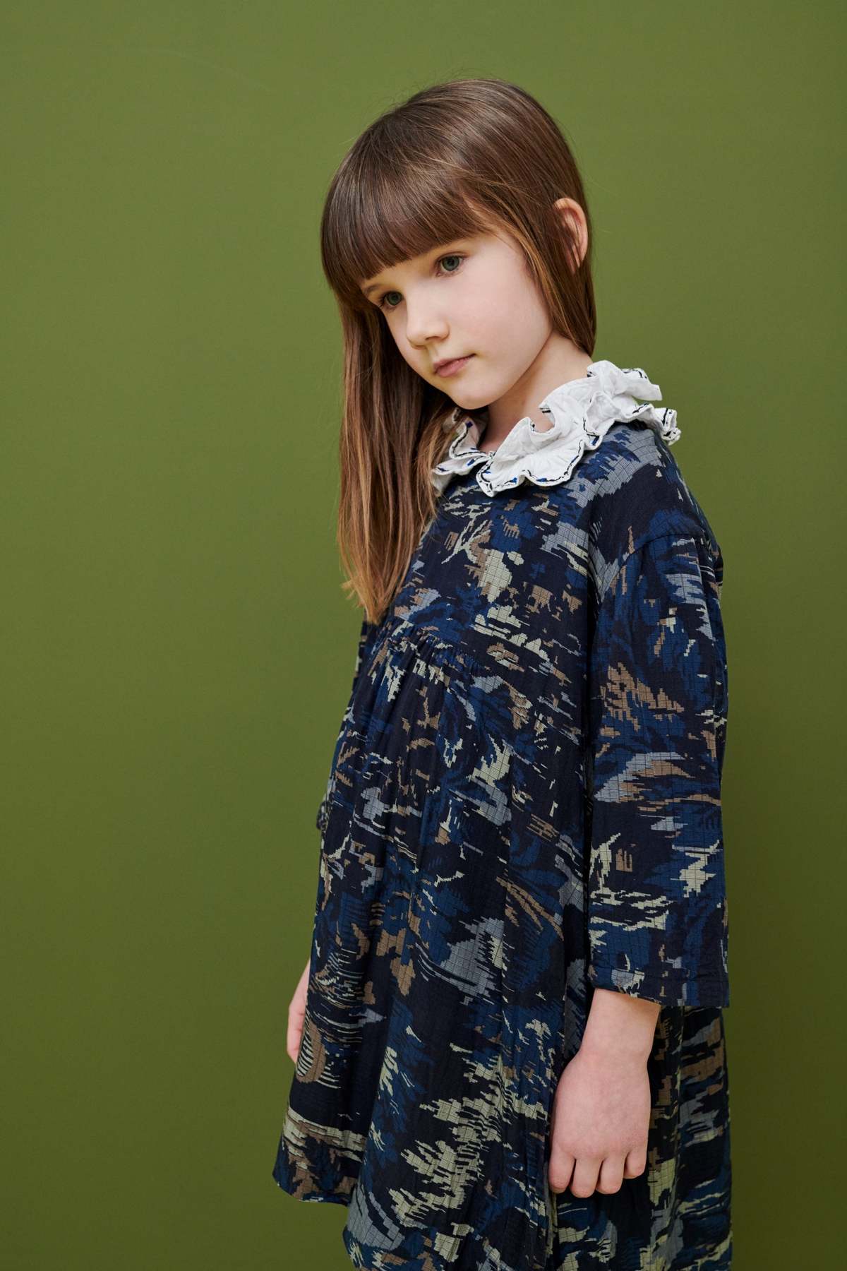 Kids Caramel BUDDLEIA DRESS - TAPESTRY FLORAL BLUE | Garmentory