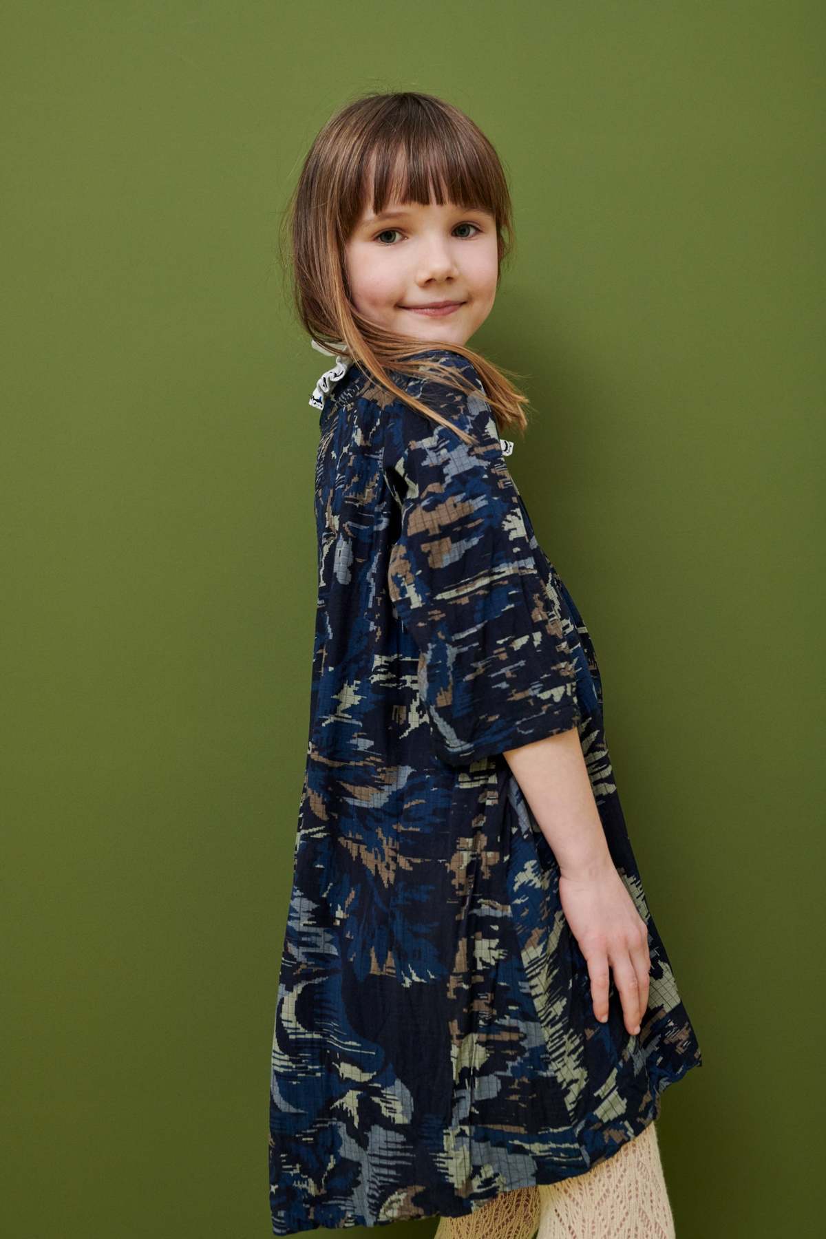 Kids Caramel BUDDLEIA DRESS - TAPESTRY FLORAL BLUE | Garmentory