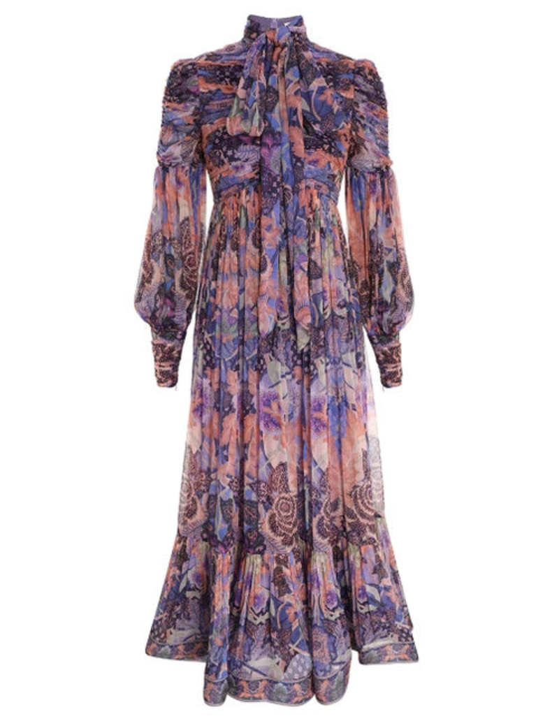 celestial ruched midi dress Zimmermann Celestial Ruched Midi Dress In White - 50% Off