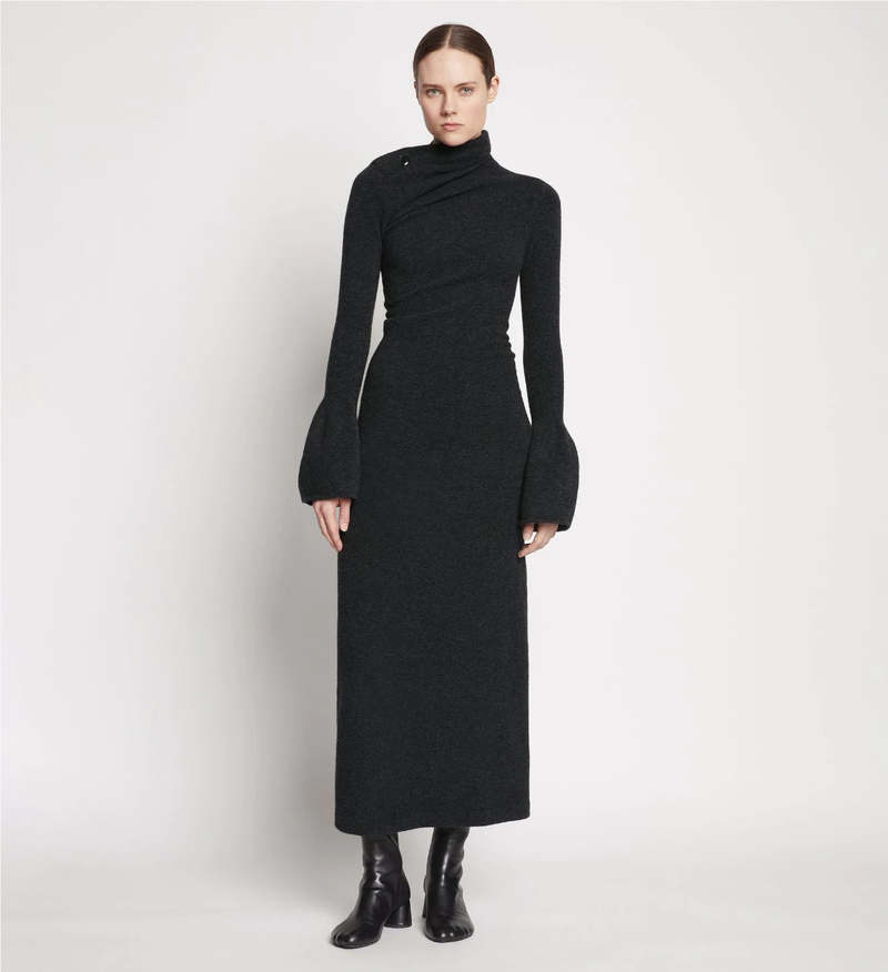 Proenza Schouler Midweight Wool Knit Dress - Charcoal