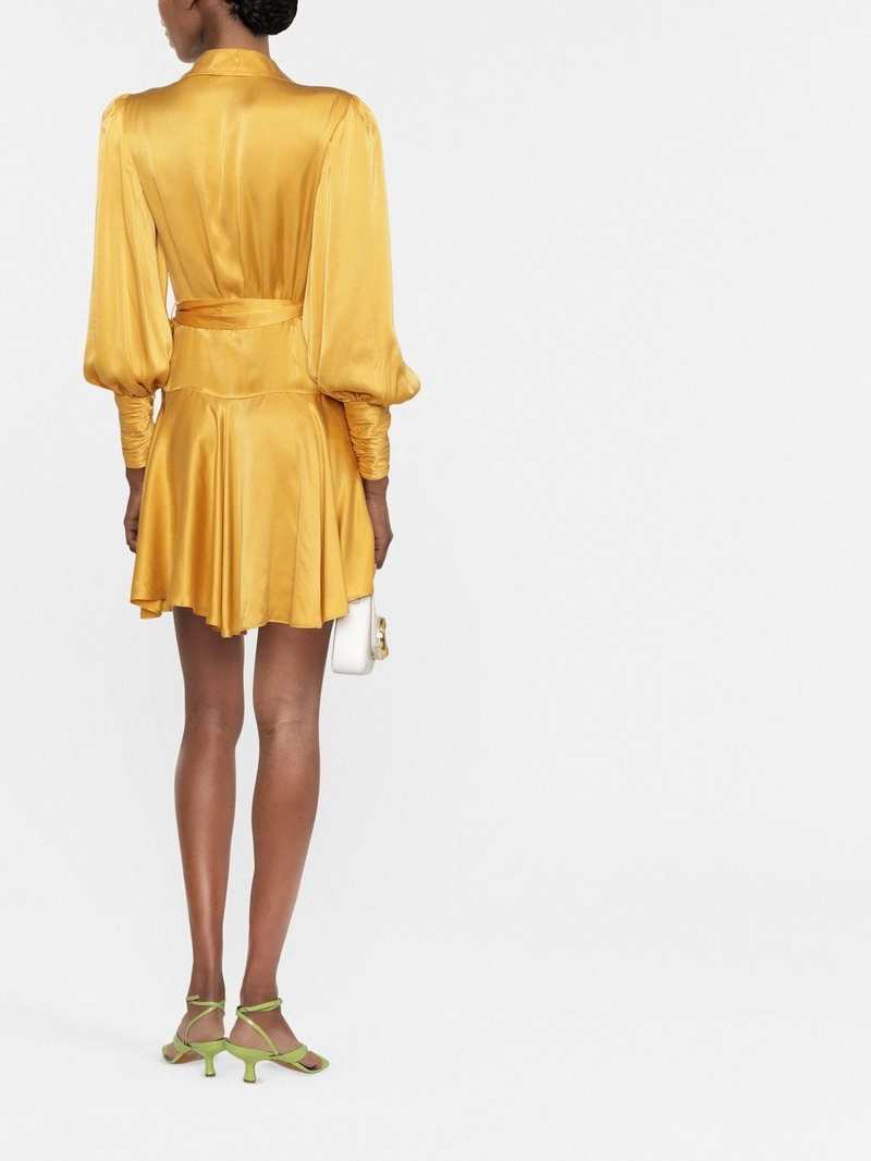 Zimmermann Mini Silk Wrap Dress - Gold | Garmentory Zimmermann Mini Silk Wrap Dress - Gold | Garmentory