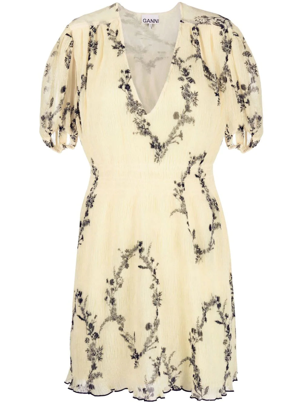 【GANNI】Floral Shadow Flan ワンピース Ganni Pleated Georgette Dress - Floral Shadow Flan | Garmentory