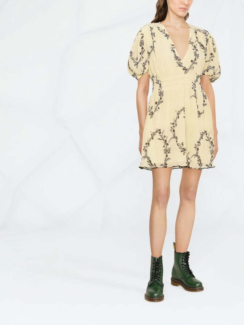 【GANNI】Floral Shadow Flan ワンピース Ganni Pleated Georgette Dress - Floral Shadow Flan | Garmentory