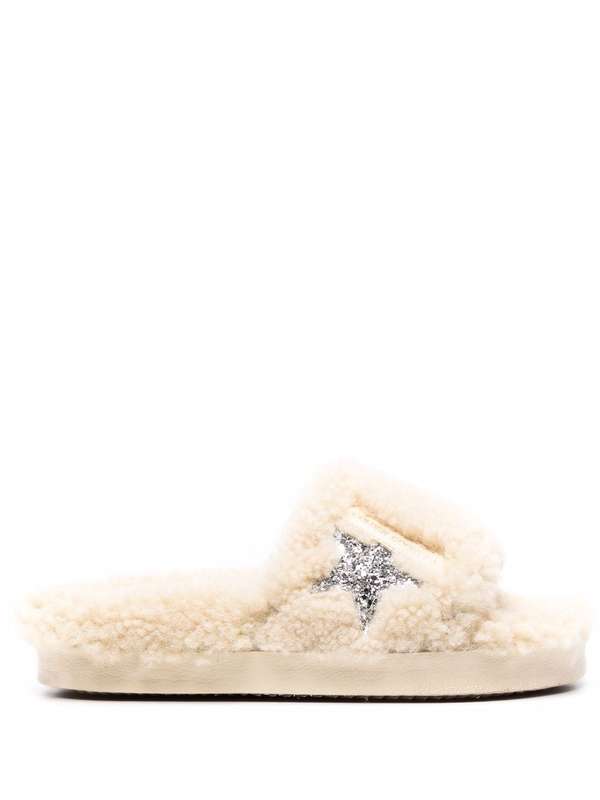 Poolstar Shearling Slides - Beige | Garmentory