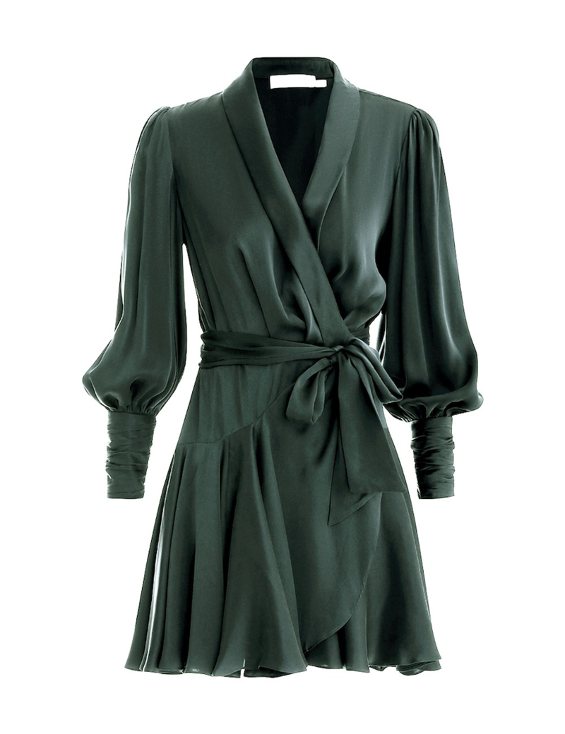 green zimmermann wrap dress Silk Mini - Bottle Size/S - L