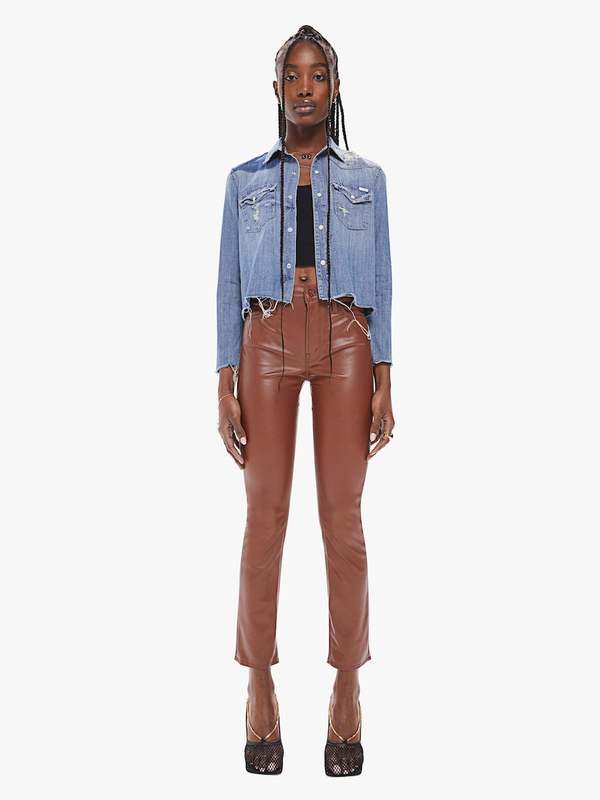 Mother Denim The Super Exes Crop Fray Shirt - All Broke Down