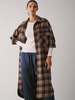 Pharaoh Blaine Long Shirt Jacket - Cocoa/Sable Plaid - Thumbnail 1
