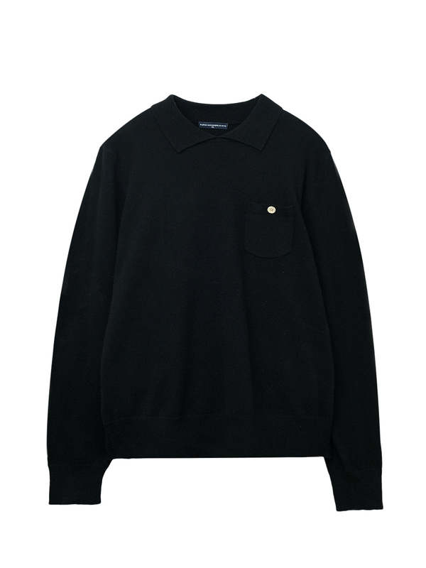 sphere polo sweater / black