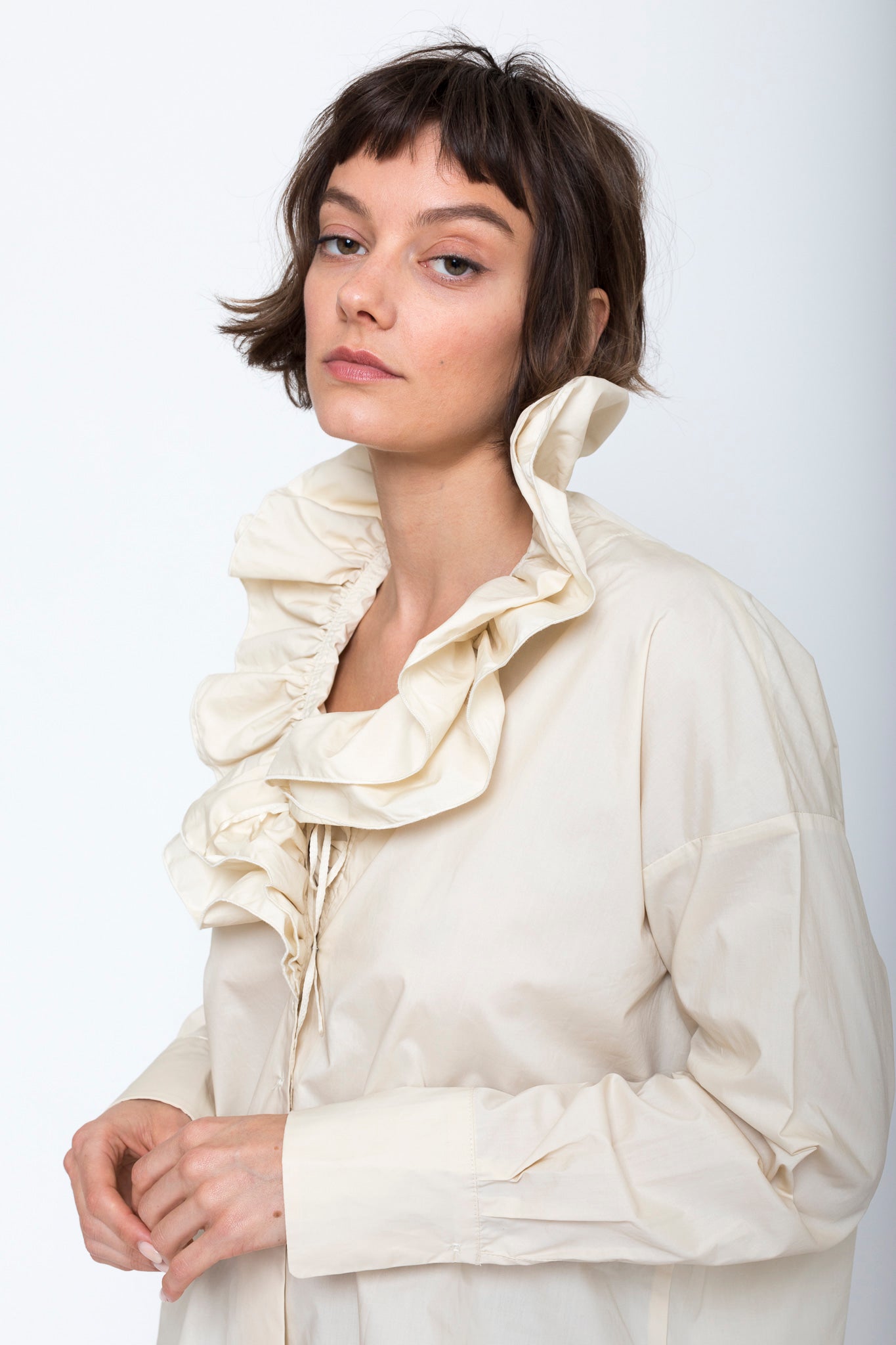 Akasi Rusched Neck Blouse