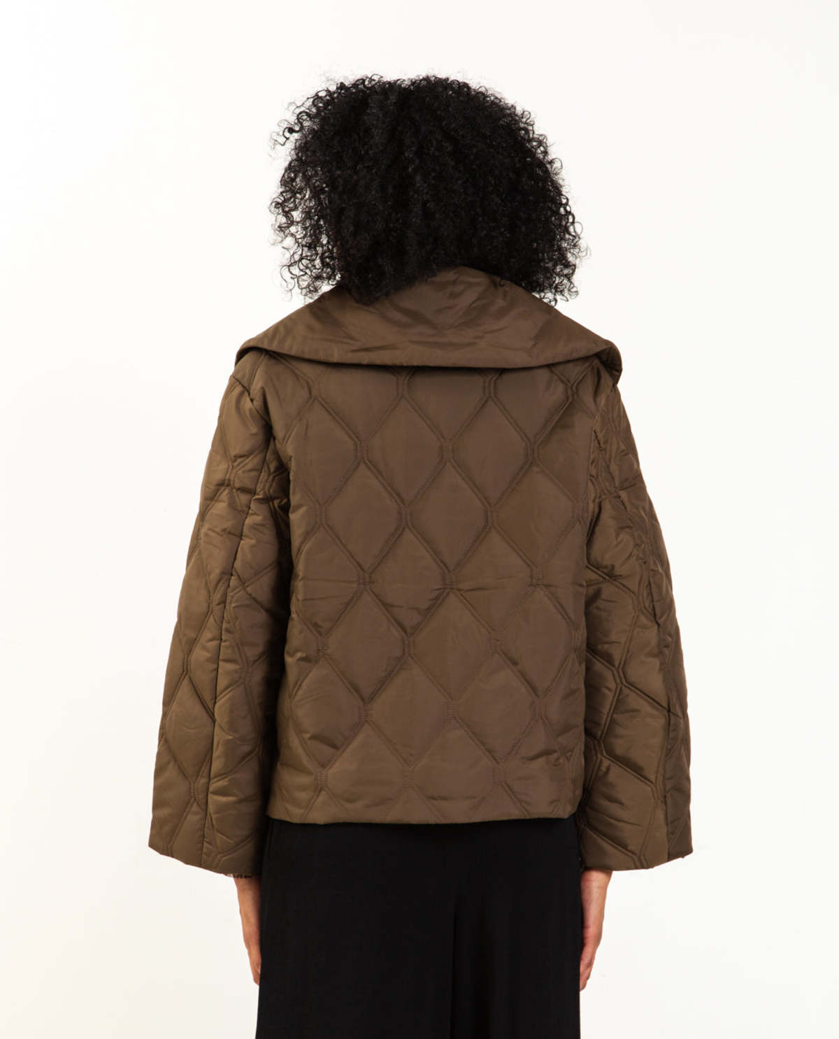 ★Ganni★ Ripstop quilted jacket brown F7328377 GANNI Quilted Jacket - Brown | Garmentory