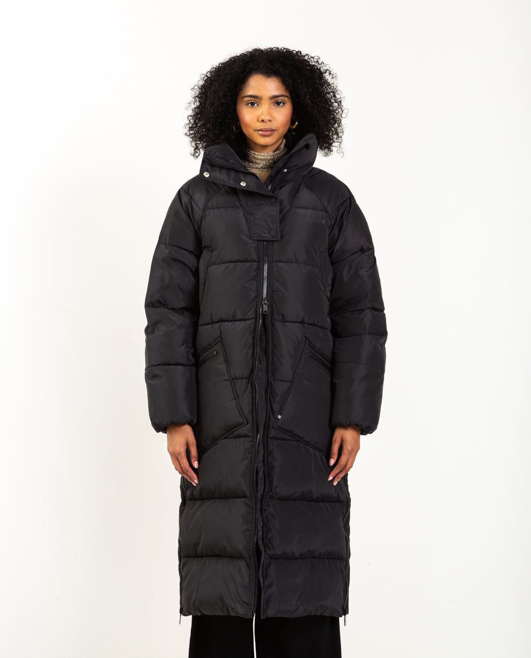 【GANNI】Black Tech Oversized Puffer Jacket Black Black Tech Oversized Puffer Jacket | GANNI US