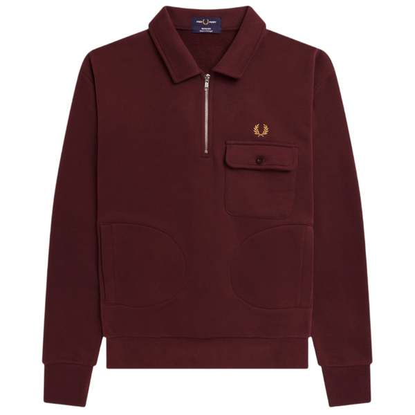 Perry FRED PERRY Reissues Half-Zip M4841 Sweatshirt - Oxblood | Garmentory