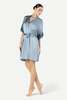 NK IMODE Alice Feminine Lounge Short Silk Kimono - Ice Blue - Thumbnail 2