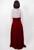 70s red velvet white lace maxi dress - Thumbnail 2