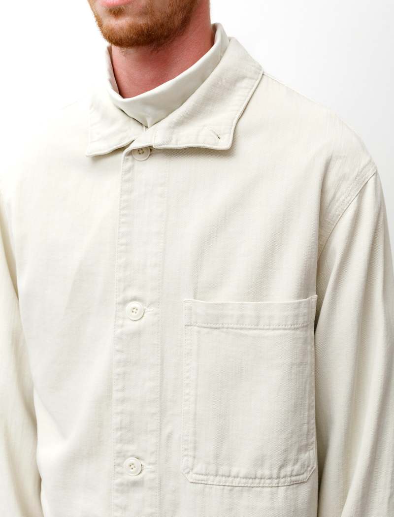 Lemaire Stand Collar Overshirt - Misty Ivory | Garmentory