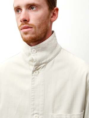 Lemaire Stand Collar Overshirt - Misty Ivory | Garmentory