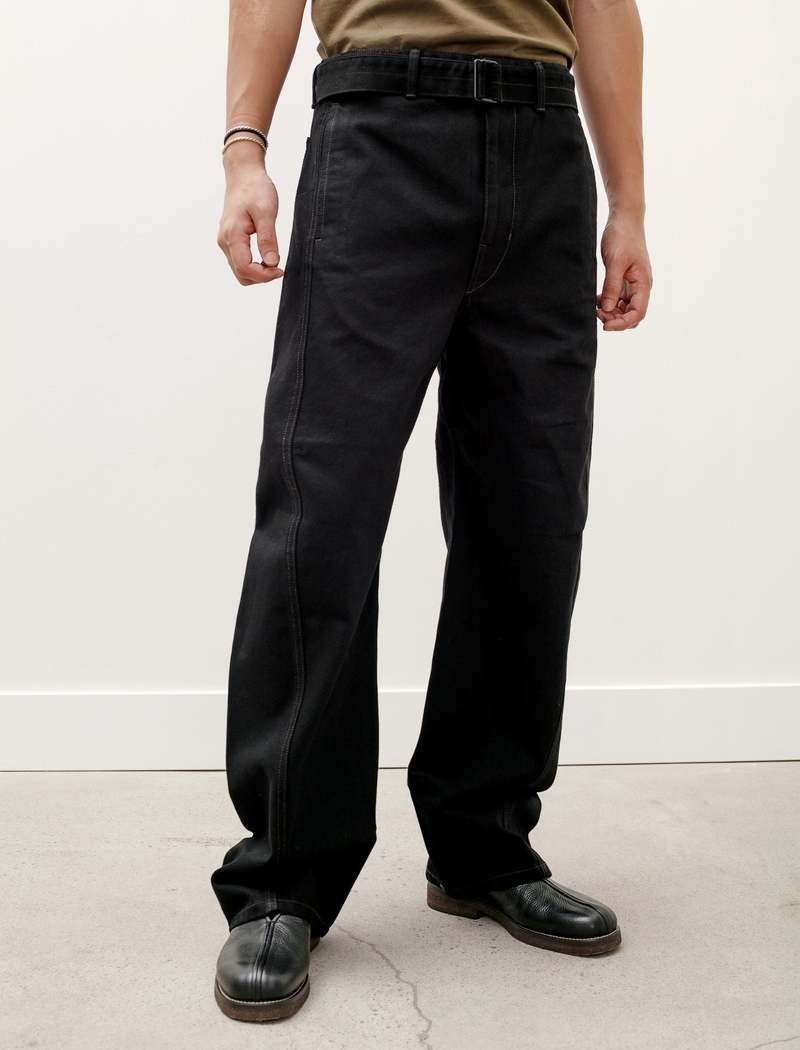 Lemaire Twisted Belted Pants - Black | Garmentory