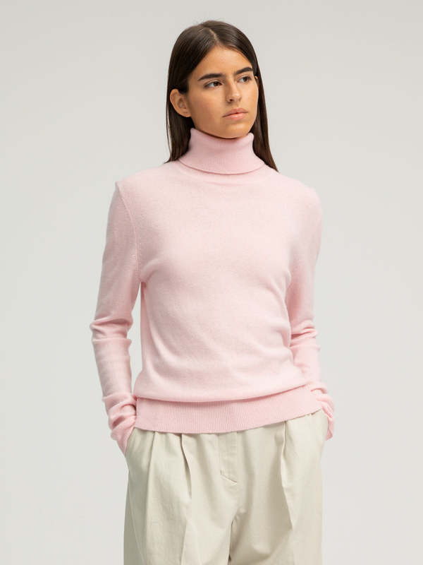 PURECASHMERE Nyc Turtleneck Sweater - Pink Blush