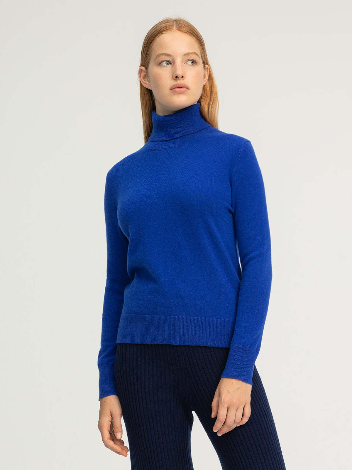 royal blue turtleneck sweater