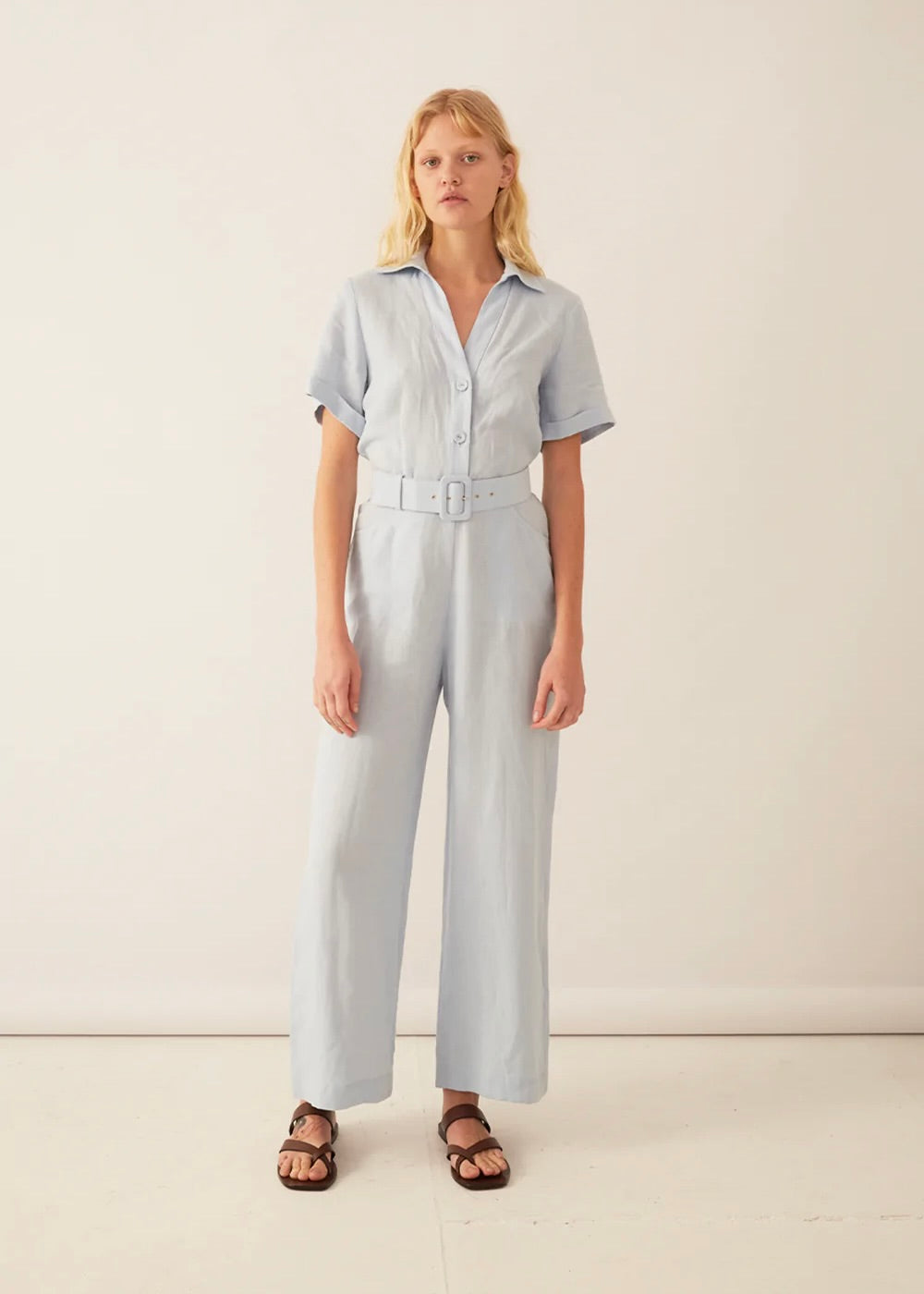 Safari Jumpsuit Powder Blue Garmentory
