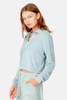 Blue&Cream Charlie Cropped Long Sleeve Polo - Ocean Blue - Thumbnail 2