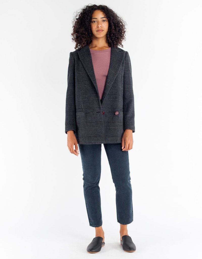Ganni Woodside Blazer Ebony Melange Garmentory