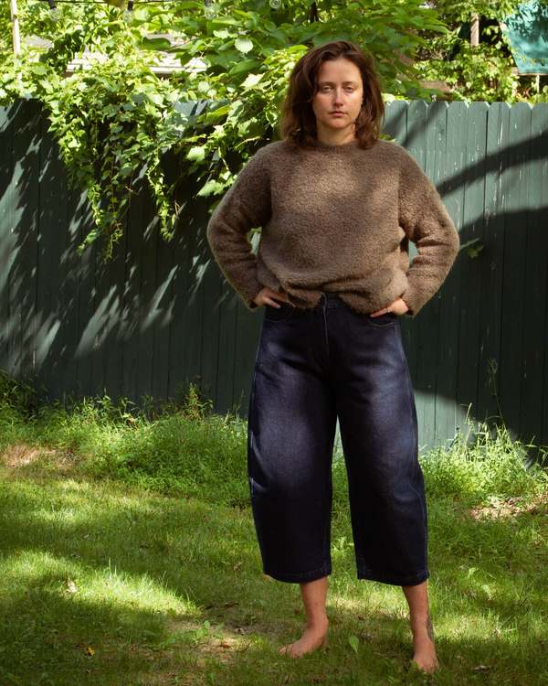 Cordera Curved Leg Pants - Denim | Garmentory