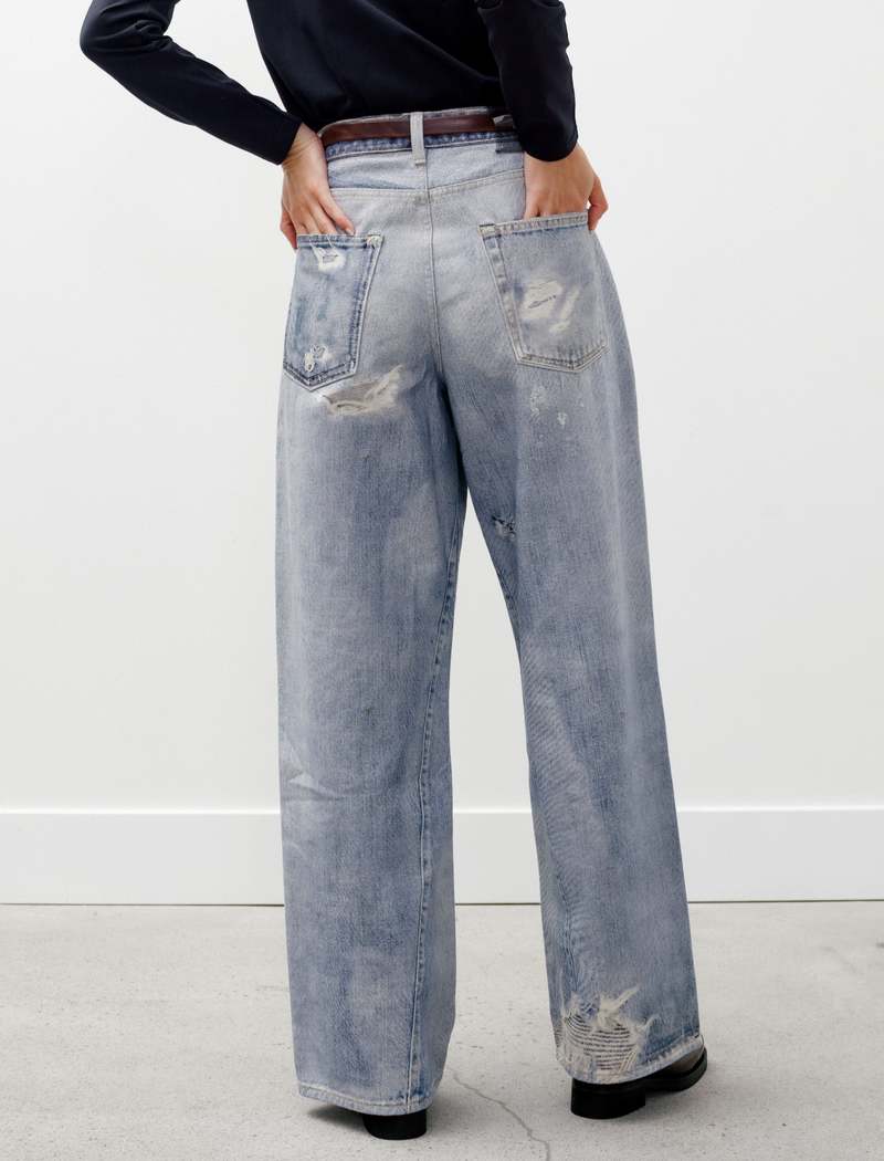 Our Legacy Full Cut Digital Denim Print Jeans - Blue