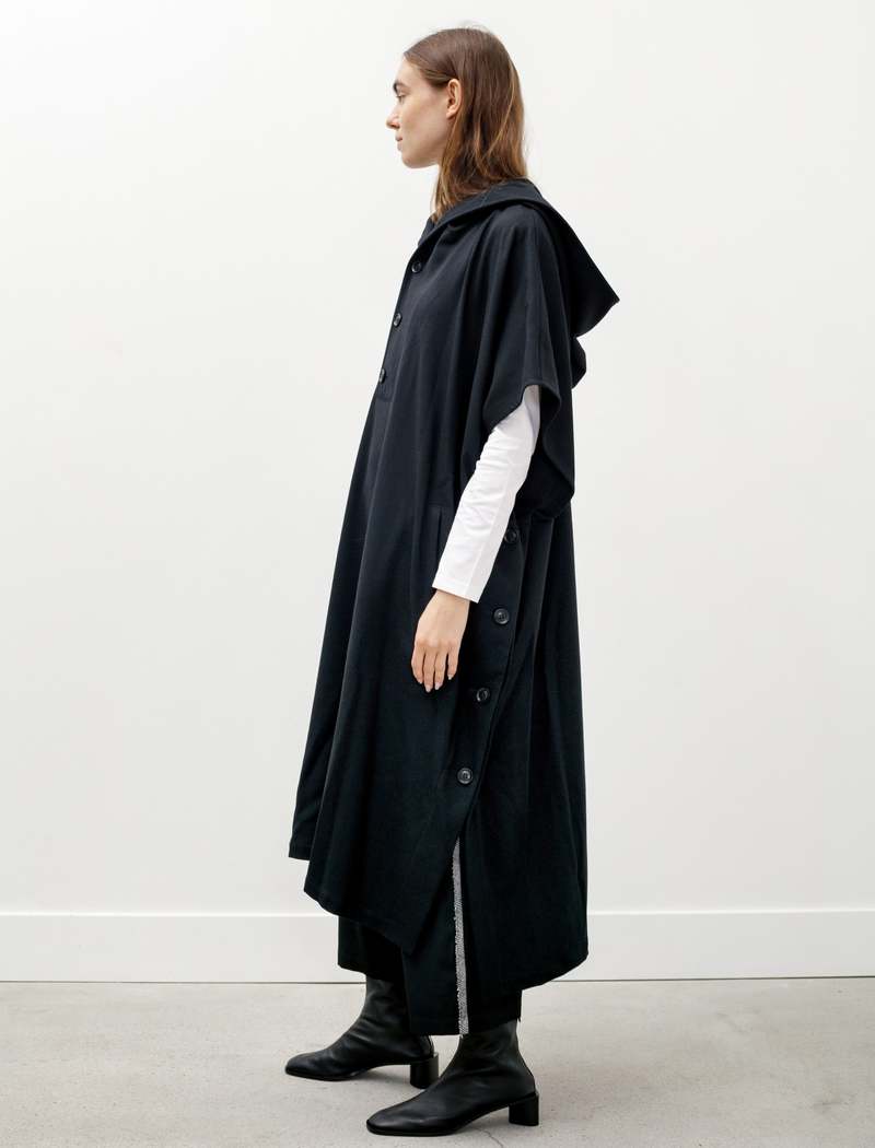 Y's by Yohji Yamamoto Hooded Poncho Dress - Black Y's by Yohji Yamamoto Hooded Poncho Dress - Black