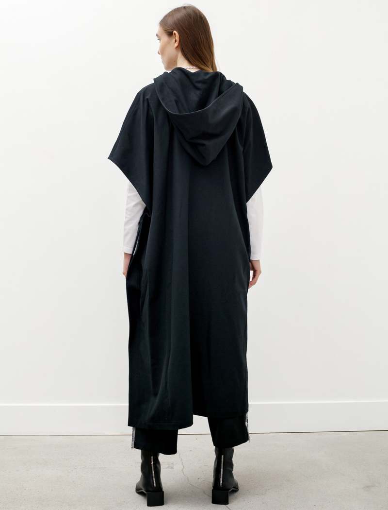 Y's by Yohji Yamamoto Hooded Poncho Dress - Black Y's by Yohji Yamamoto Hooded Poncho Dress - Black