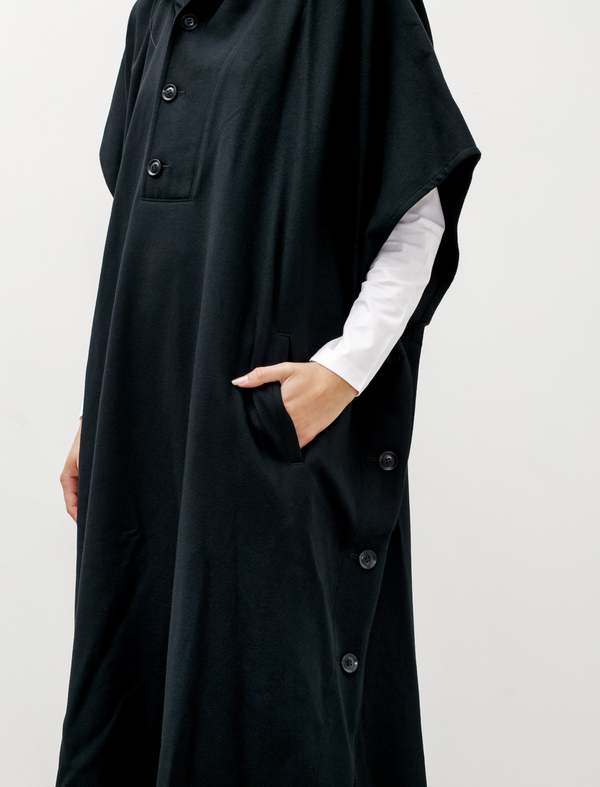 Y's by Yohji Yamamoto Hooded Poncho Dress - Black Y's by Yohji Yamamoto Hooded Poncho Dress - Black