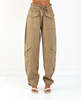 Ganni Light Slub High Waist Pocket Pants - Oak - Thumbnail 1