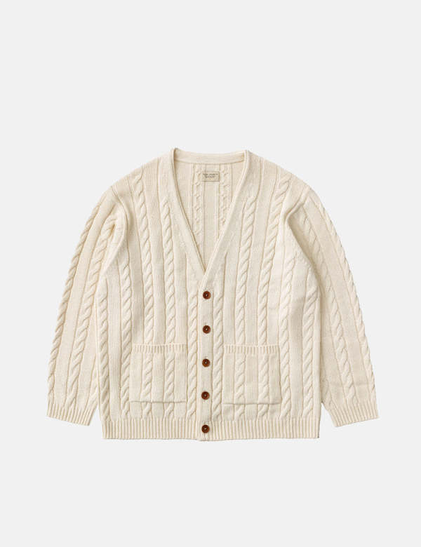 Nudie Cable Knit Cardigan - Rebirth Off-White | Garmentory