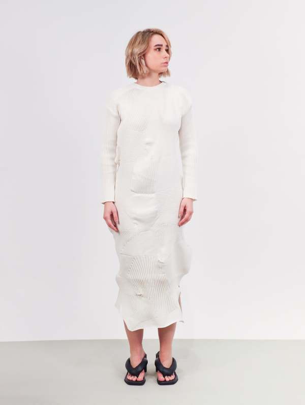 Issey Miyake Kone Kone Dress - White | Garmentory