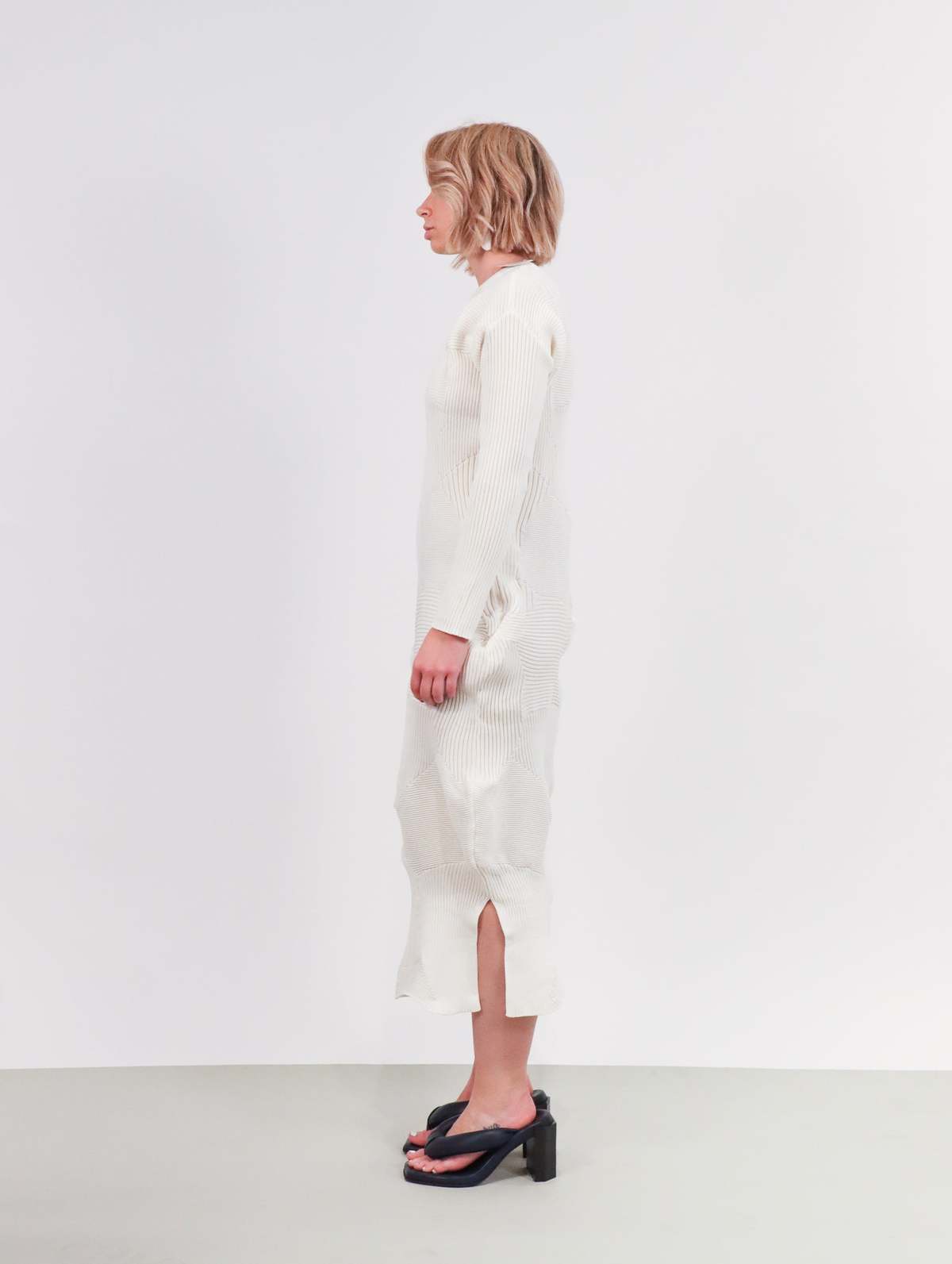 スカート ISSEY MIYAKE 'Hempen' dress White Issey Miyake // White Sheer Layered Dress – VSP Consignment