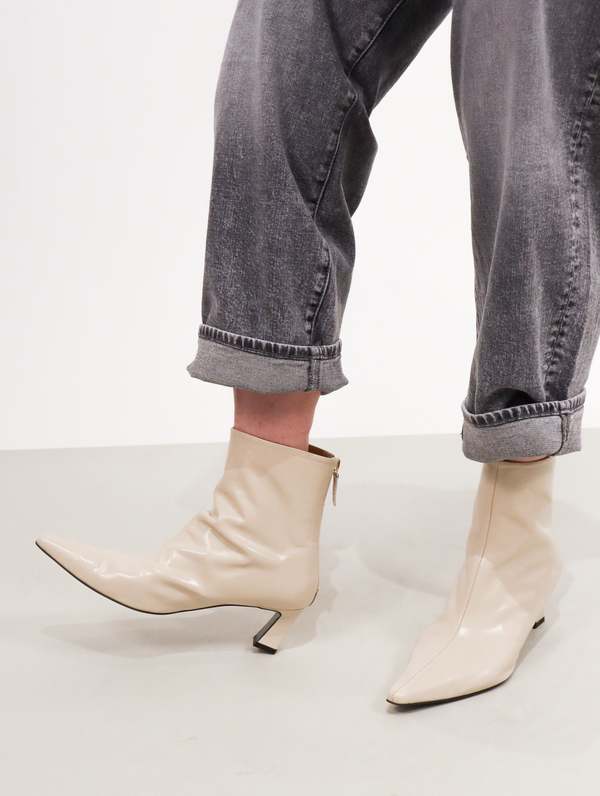 Reike Nen Slim Lined Ankle Boots - Cream | Garmentory