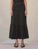 Sundry Smocked Maxi Skirt - Black - Thumbnail 1