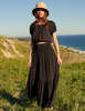 Sundry Smocked Maxi Skirt - Black - Thumbnail 3
