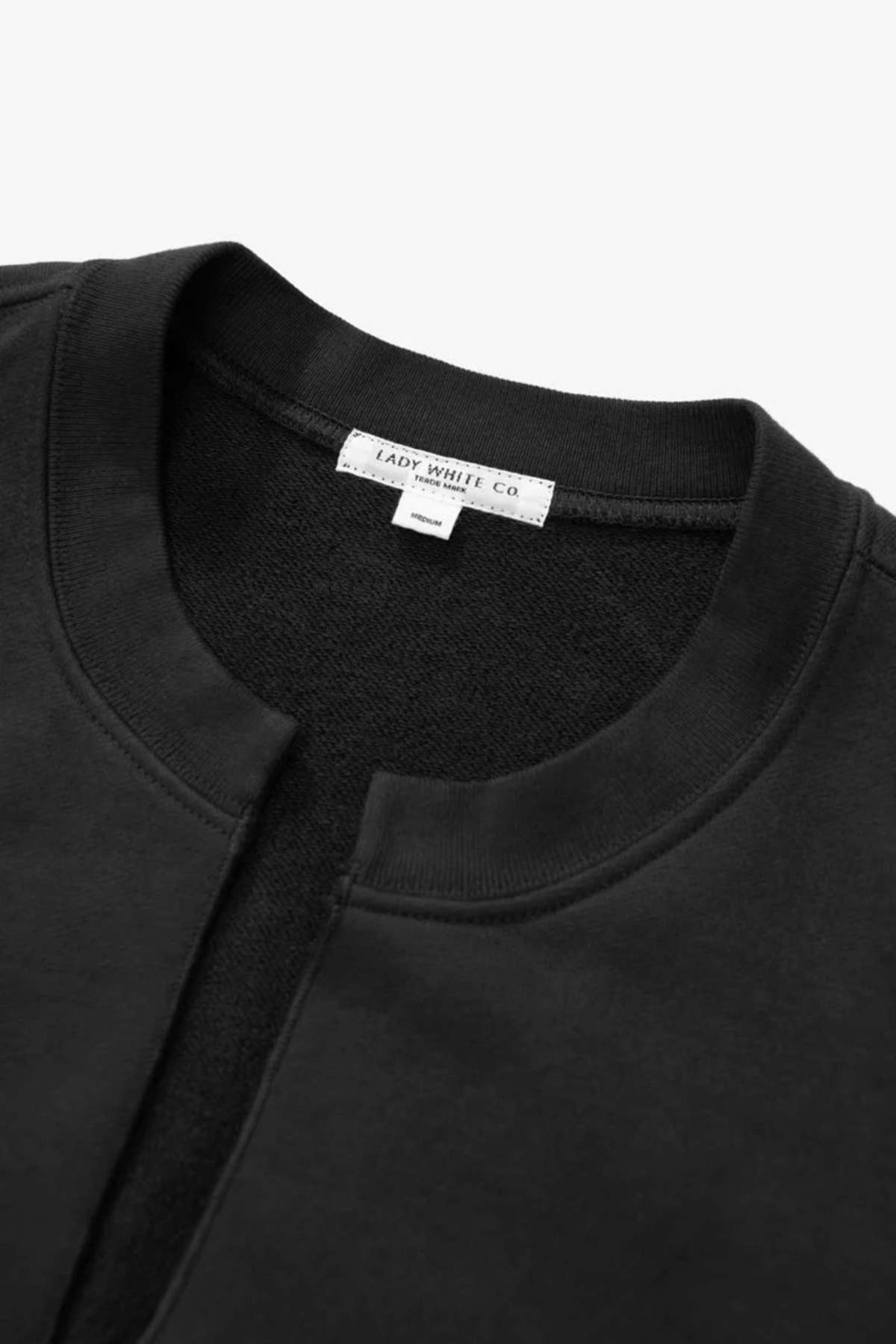 Lady White Co. Split Crew Cardigan - Black | Garmentory