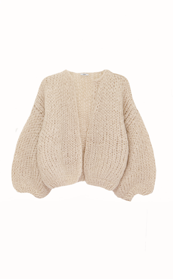 Maiami Mohair Big Bomber Cardi Beige on Garmentory
